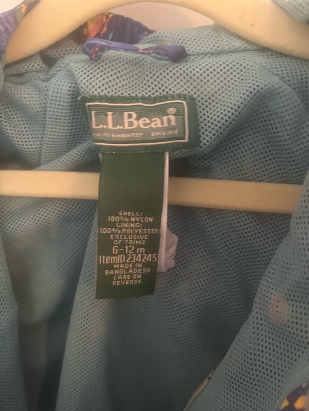 LL Bean Toddler Discovery Raincoat 12m Butterfly - Picture 3 of 4
